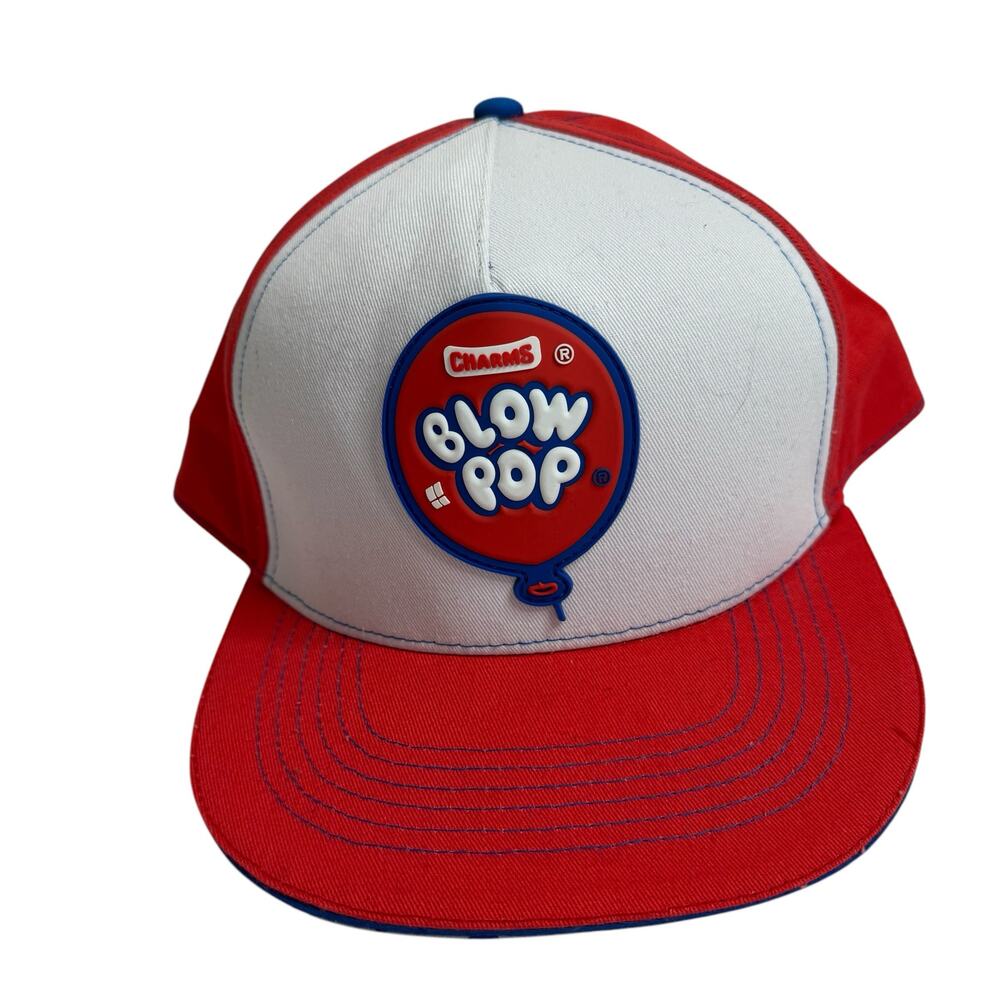 Charms Blow Pop SnapBack Canvas Cap Hat Red White Blue Cotton One Size Adult